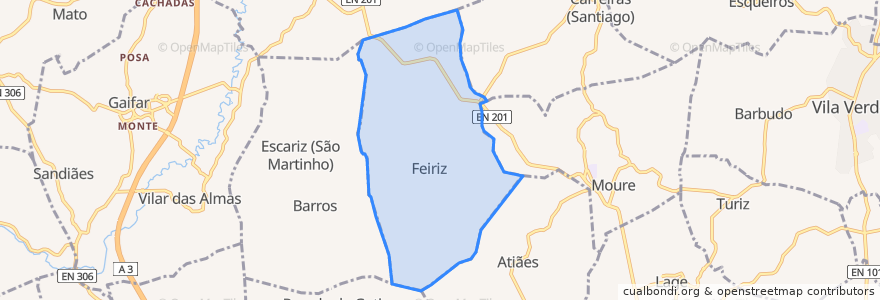 Mapa de ubicacion de Freiriz.