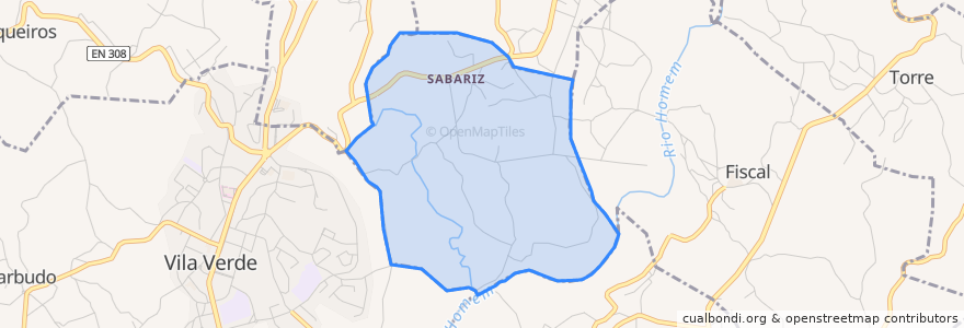 Mapa de ubicacion de Sabariz.