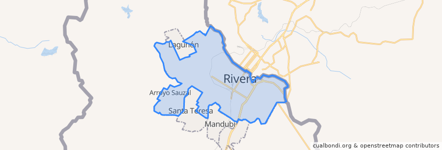 Mapa de ubicacion de Rivera.