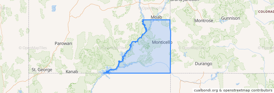 Mapa de ubicacion de San Juan County.