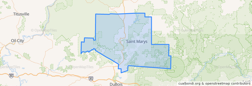 Mapa de ubicacion de Elk County.