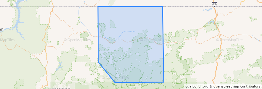 Mapa de ubicacion de Potter County.