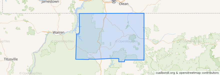 Mapa de ubicacion de McKean County.