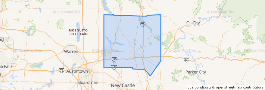 Mapa de ubicacion de Mercer County.