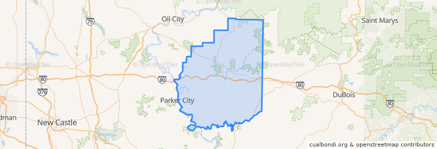 Mapa de ubicacion de Clarion County.