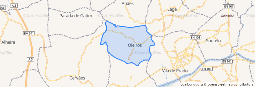 Mapa de ubicacion de Oleiros.