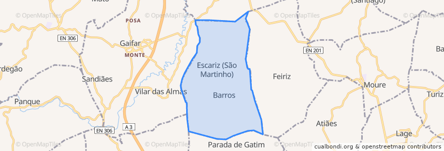 Mapa de ubicacion de Escariz (São Mamede) e Escariz (São Martinho).