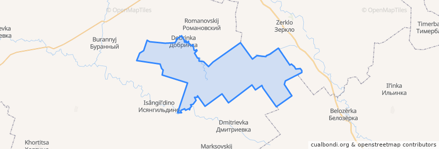 Mapa de ubicacion de Добринский сельсовет.