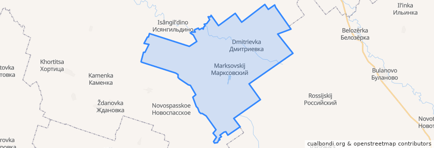 Mapa de ubicacion de Марксовский сельсовет.