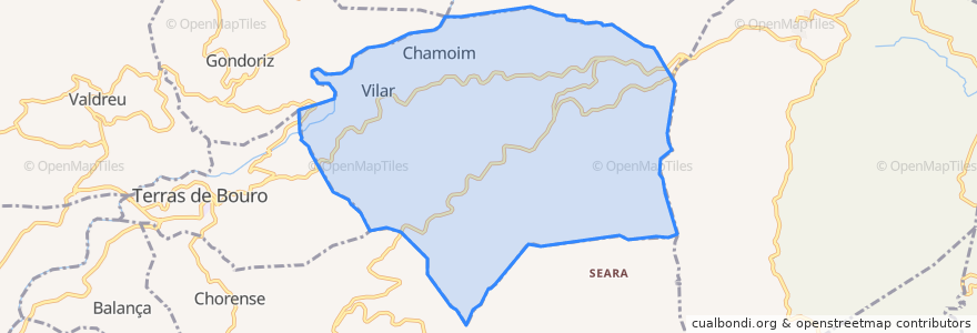 Mapa de ubicacion de Chamoim e Vilar.