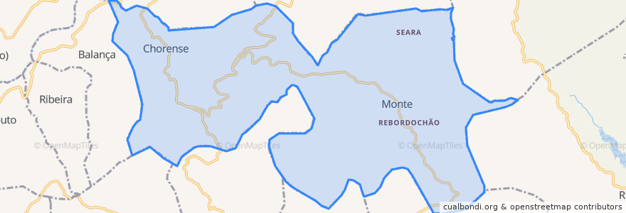 Mapa de ubicacion de Chorense e Monte.