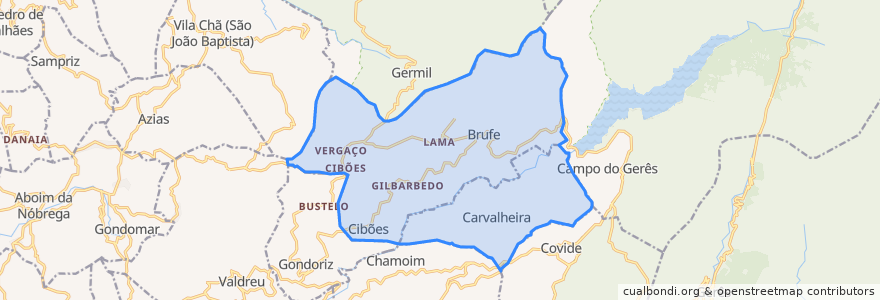 Mapa de ubicacion de Cibões e Brufe.