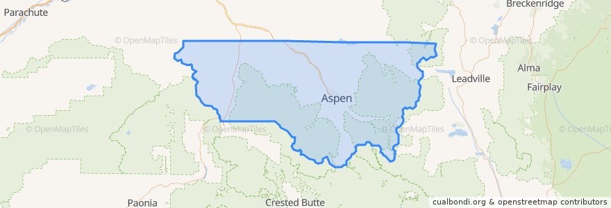 Mapa de ubicacion de Pitkin County.