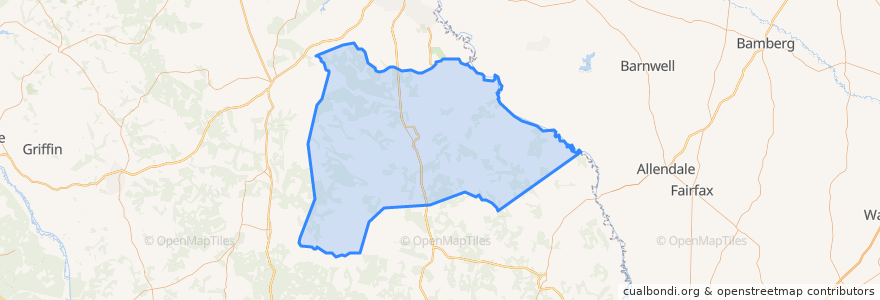 Mapa de ubicacion de Burke County.