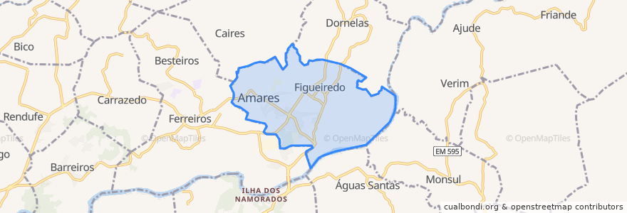 Mapa de ubicacion de Amares e Figueiredo.