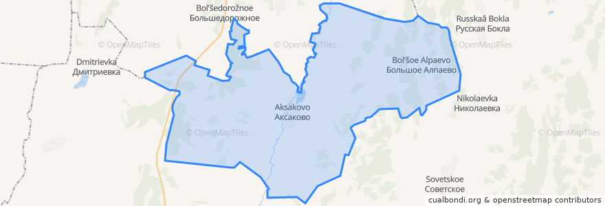 Mapa de ubicacion de Аксаковский сельсовет.