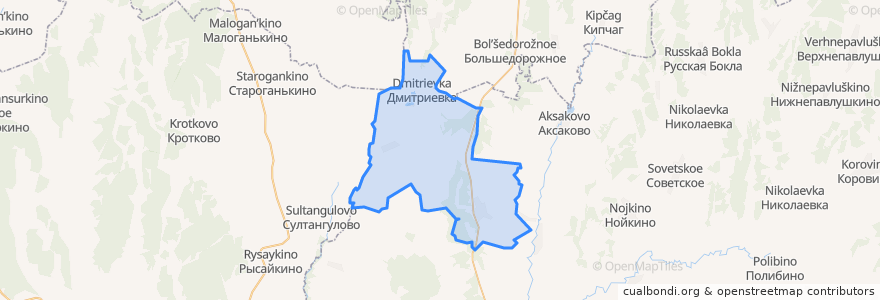 Mapa de ubicacion de Дмитриевский сельсовет.