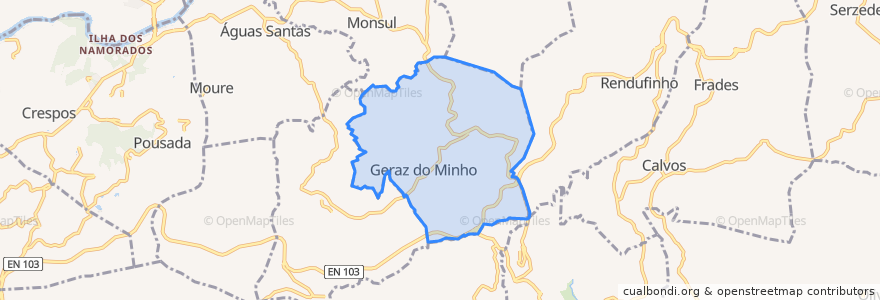 Mapa de ubicacion de Geraz do Minho.