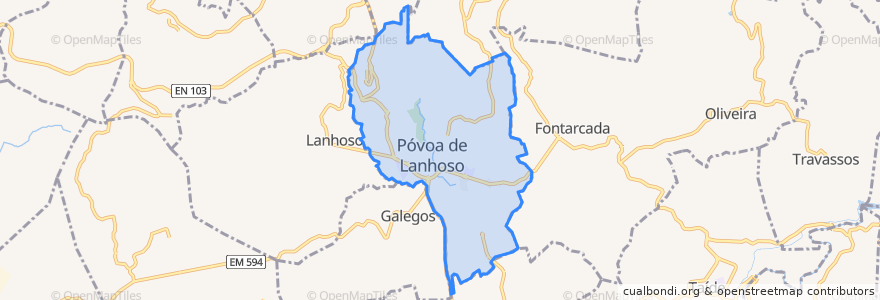 Mapa de ubicacion de Póvoa de Lanhoso (Nossa Senhora do Amparo).