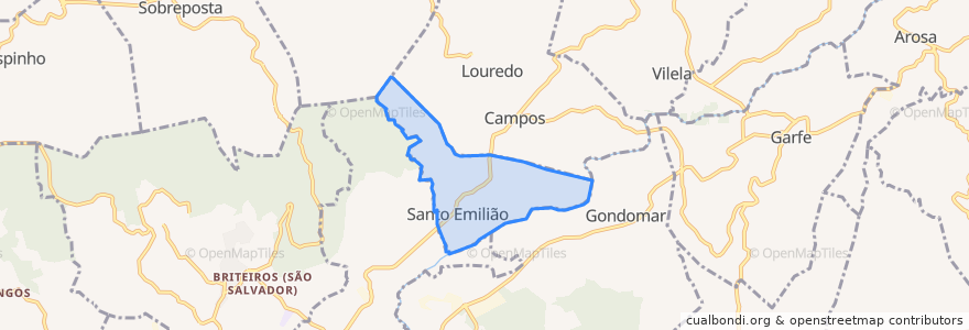 Mapa de ubicacion de Santo Emilião.