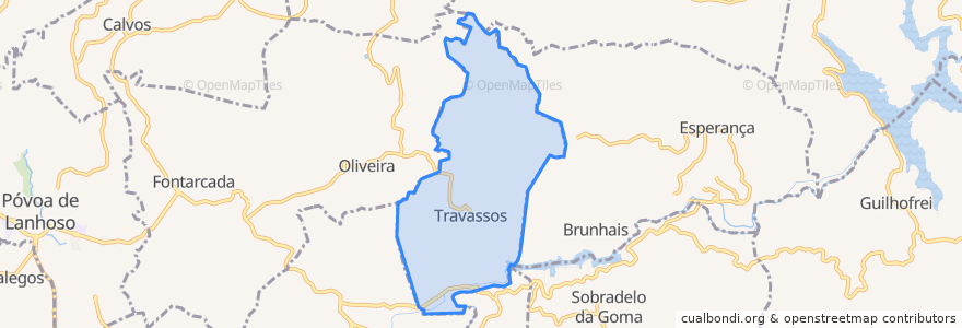 Mapa de ubicacion de Travassos.