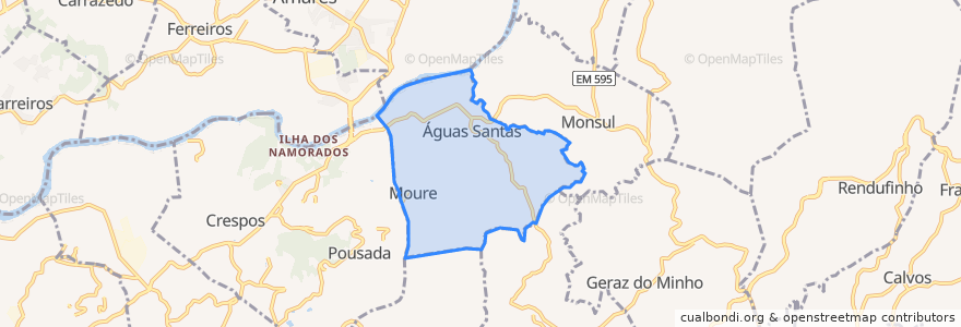 Mapa de ubicacion de Águas Santas e Moure.