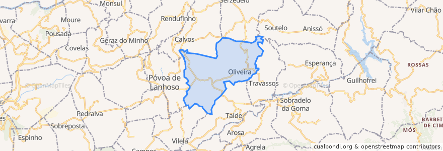 Mapa de ubicacion de Fonte Arcada e Oliveira.