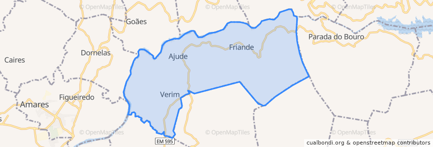 Mapa de ubicacion de Verim, Friande e Ajude.