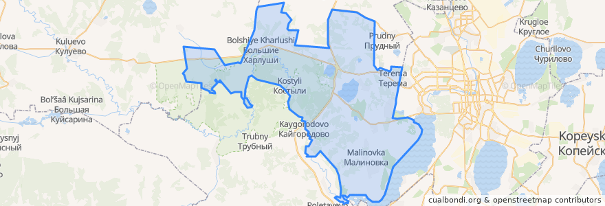 Mapa de ubicacion de Кременкульское сельское поселение.