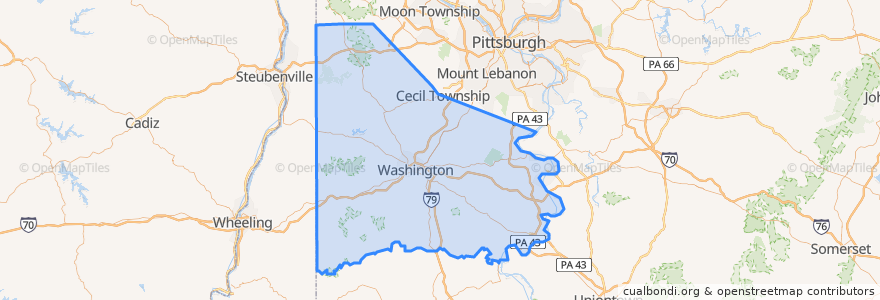 Mapa de ubicacion de Washington County.