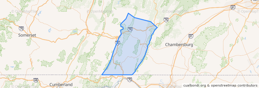 Mapa de ubicacion de Fulton County.