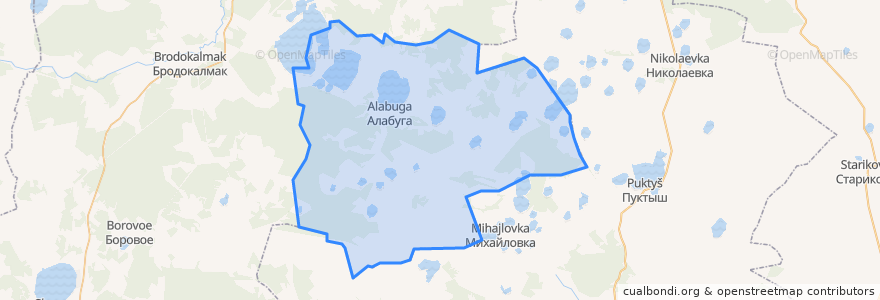 Mapa de ubicacion de Алабугское сельское поселение.