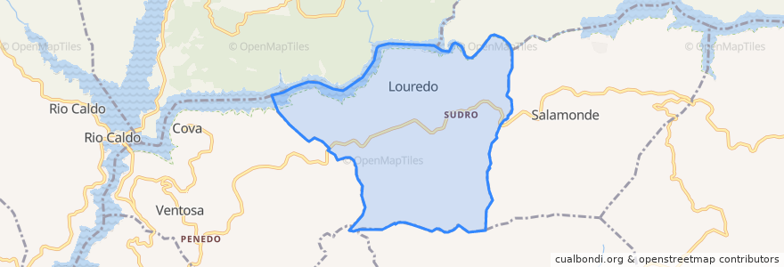 Mapa de ubicacion de Louredo.