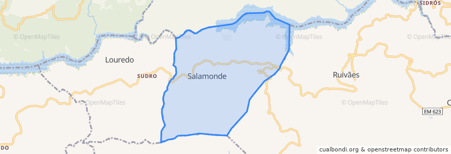 Mapa de ubicacion de Salamonde.