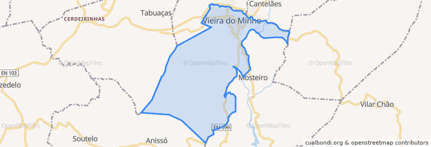 Mapa de ubicacion de Vieira do Minho.