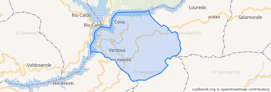 Mapa de ubicacion de Ventosa e Cova.