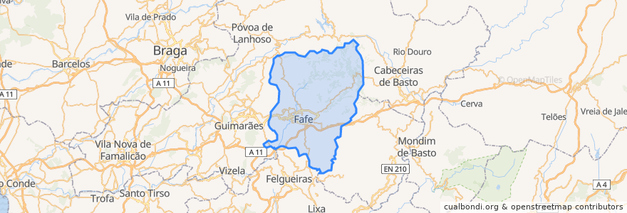 Mapa de ubicacion de Fafe.