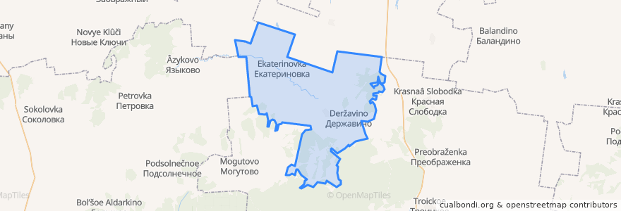 Mapa de ubicacion de Державинский сельсовет.