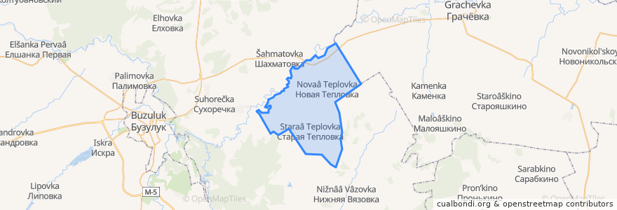 Mapa de ubicacion de Новотепловский сельсовет.