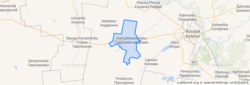 Mapa de ubicacion de Староалександровский сельсовет.