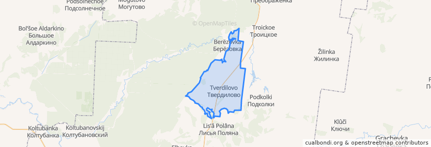 Mapa de ubicacion de Твердиловский сельсовет.