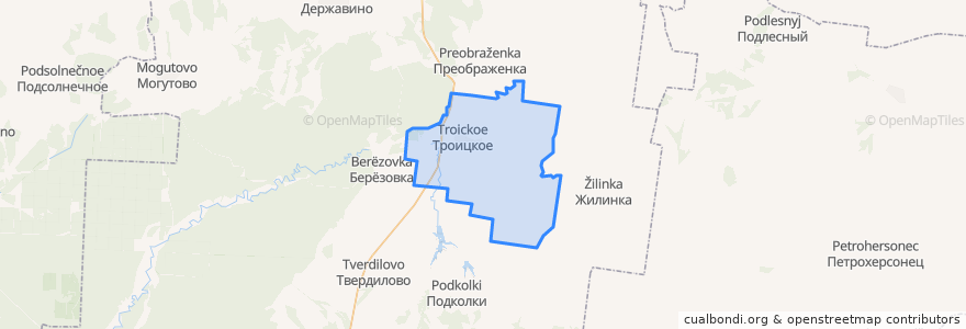 Mapa de ubicacion de Троицкий сельсовет.