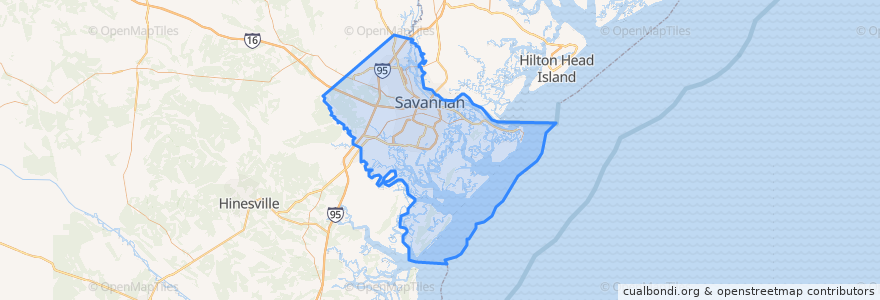 Mapa de ubicacion de Chatham County.