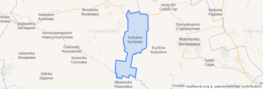 Mapa de ubicacion de Кутлуевский сельсовет.