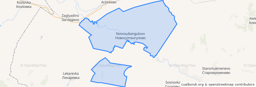 Mapa de ubicacion de Новосултангуловский сельсовет.