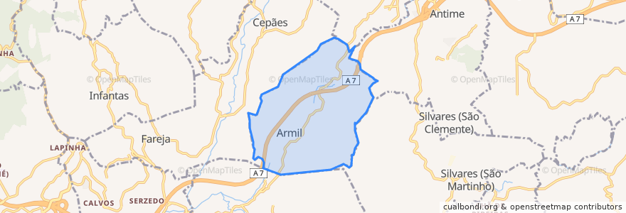 Mapa de ubicacion de Armil.