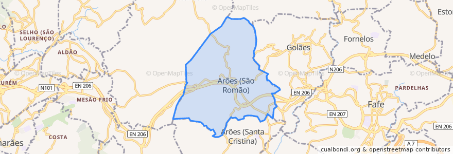 Mapa de ubicacion de Arões (São Romão).