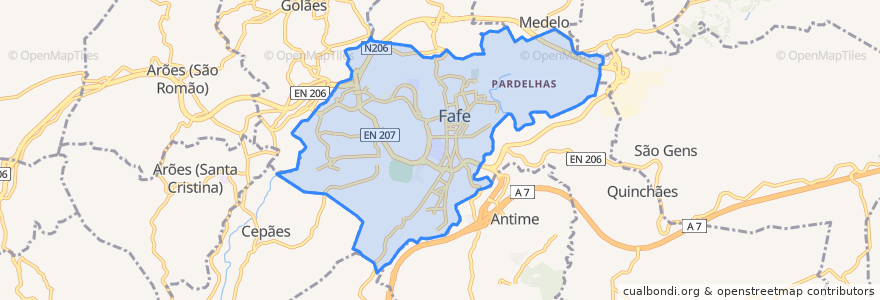 Mapa de ubicacion de Fafe.