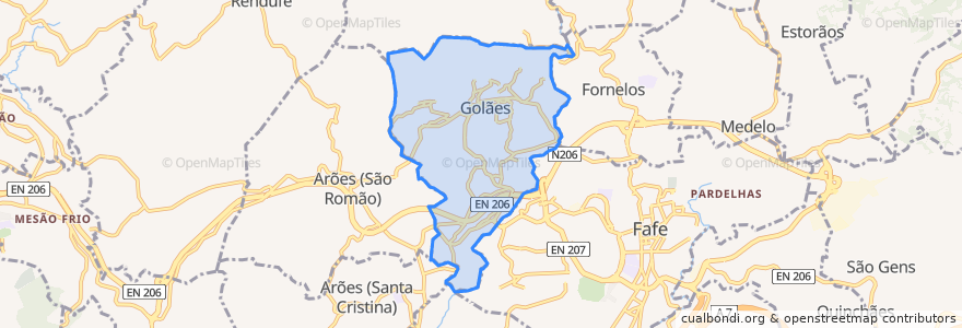 Mapa de ubicacion de Golães.