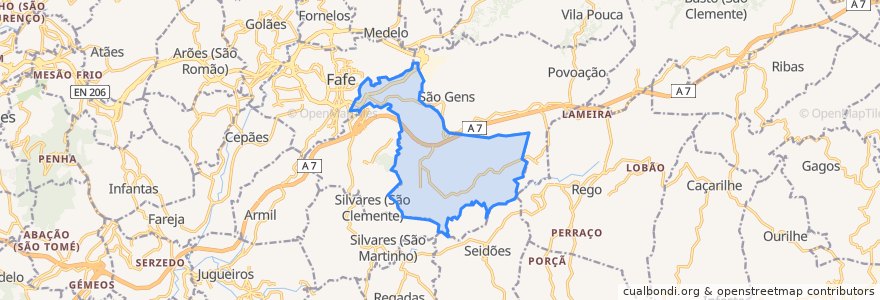 Mapa de ubicacion de Quinchães.